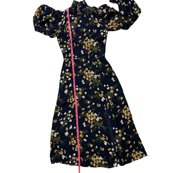 Reformation Stevi shirred floral-print georgette midi dress Gemini - Picture 13 of 16